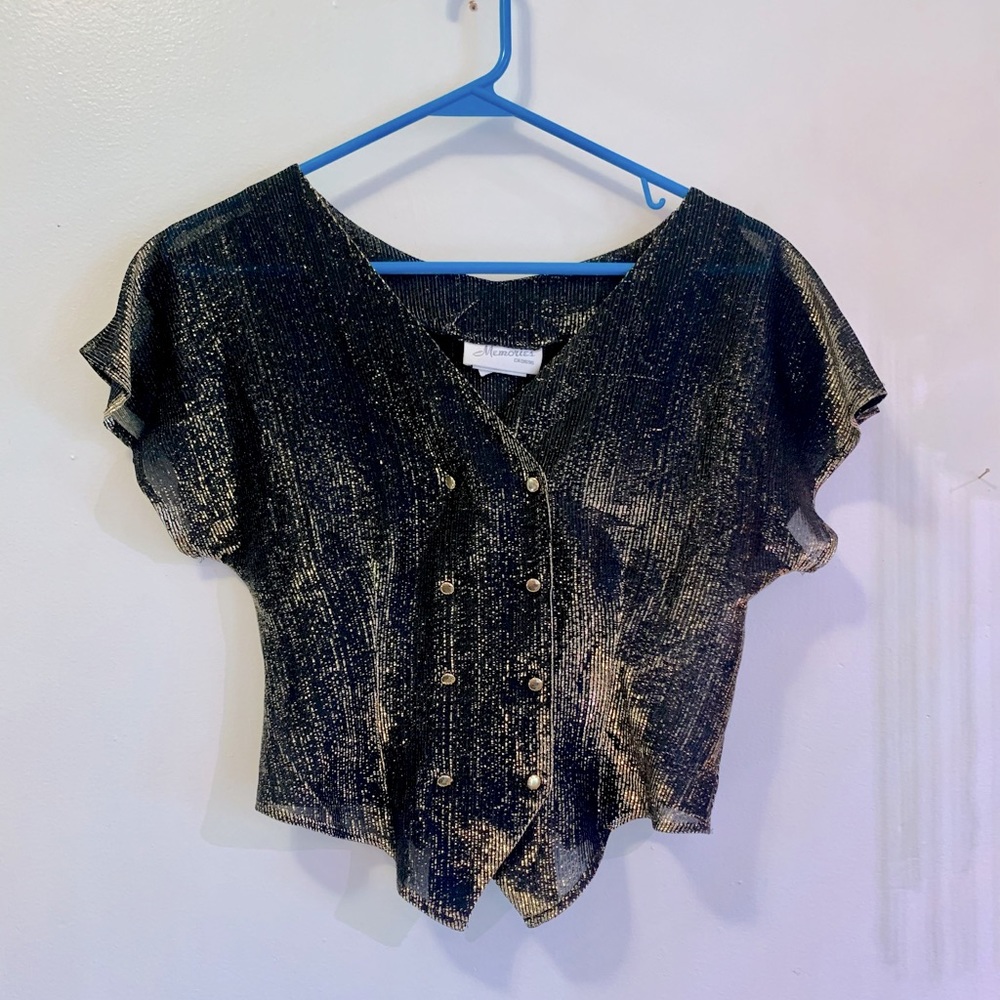 Vintage shimmery black and gold top ✨